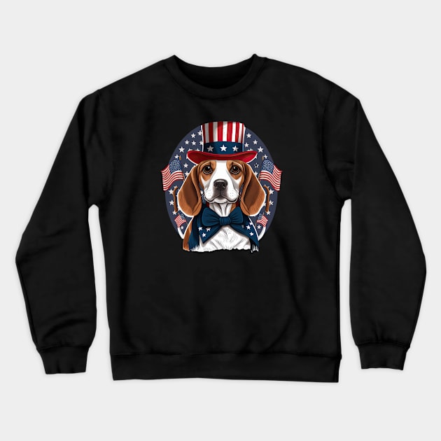 Beagle 4th of July Crewneck Sweatshirt by JayD World